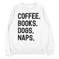 Vintage Coffee Books Dogs Naps Retro Unisex Sweatshirt