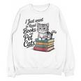 Vintage I Just Want To Read Books And Pet Cats Cat Raglan Baseball Tee Unisex Sweatshirt