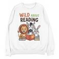 Wild About Reading Zoo Animals For Bookworm Book Reader Unisex Sweatshirt