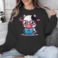 Adorable Book Lover Cow With Reading Glasses Cute Unisex Sweatshirt Adorable Book Lover Cow With Reading Glasses Cute Unisex Sweatshirt