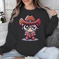 Adorable Book Lover Cowboy With Reading Glasses Cute Unisex Sweatshirt