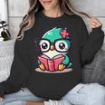 Adorable Book Lover Humming Bird With Reading Glasses Cute Unisex Sweatshirt