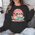 Adorable Book Lover Parrot With Reading Glasses Cute Unisex Sweatshirt