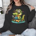 Alligator Reading a Book Animal Unisex Sweatshirt