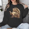 Alligator Snapping Turtle Reading A Book Unisex Sweatshirt