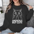 Anxious But Cute Anxiety Meme Cat Lover Introvert Unisex Sweatshirt Anxious But Cute Anxiety Meme Cat Lover Introvert Unisex Sweatshirt