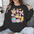 Apple Disco Pencil Books Bow Teacher Student Back To School Unisex Sweatshirt