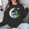 Astronaut Reading Book To Alien Shirt Moon Space Lover Kids Unisex Sweatshirt