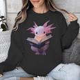 Axolotl Bookworm Reading Book Kawaii Graphic Unisex Sweatshirt