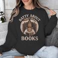 Batty About Books Reading Book Lover Men Women Distressed Unisex Sweatshirt Batty About Books Reading Book Lover Men Women Distressed Unisex Sweatshirt