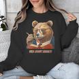 Bear Reading Book Glasses Library Zoo Teacher School Animal Unisex Sweatshirt