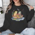 Book Shirt Frog Toad Fishing Vintage Book Frog Unisex Sweatshirt