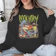 Graphic Book Worm Monster Horror Reading Book Lover Unisex Sweatshirt