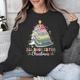 All Booked For Christmas Book Tree Lights Christmas Library Unisex Sweatshirt All Booked For Christmas Book Tree Lights Christmas Library Unisex Sweatshirt