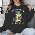 All Booked For Mardi Gras Crocodile Reading Book Teacher Unisex Sweatshirt
