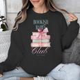 Bookish Babes Club Cute Pink Book Stack With Bow Unisex Sweatshirt