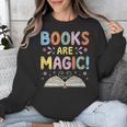 Books Are Magic Whimsical Retro Bookworm Unisex Sweatshirt