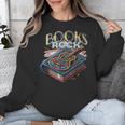 Books Rock Rock'n Roll Science Of Reading Teachers Guitar Unisex Sweatshirt