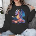 Bookworm Book Lover Women Girls Dragon Reading Unisex Sweatshirt