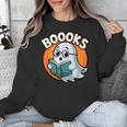 BOOOKS Cute Ghost Reading Books Halloween Unisex Sweatshirt