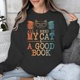 Cat & Book Art For Men Women Cat Librarian Novel Book Lover Unisex Sweatshirt