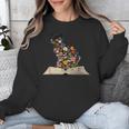 Cat Book Flowers Unisex Sweatshirt