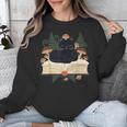 Cat On Open Book Mushrooms Ferns Dark Academia Unisex Sweatshirt Cat On Open Book Mushrooms Ferns Dark Academia Unisex Sweatshirt