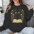 Cat Reading Book Flowers Unisex Sweatshirt Cat Reading Book Flowers Unisex Sweatshirt