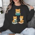 Cats Reading Book Lover Reading Bookworm Reader Unisex Sweatshirt