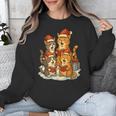 Cats Reading Books Christmas Tree Unisex Sweatshirt