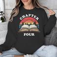 Chapter Four Book Reading 4th Birthday 4 Year Old Unisex Sweatshirt Chapter Four Book Reading 4th Birthday 4 Year Old Unisex Sweatshirt