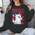 Childless Cat Ladies Vote Kamala Harris Cute Comic Book Cat Unisex Sweatshirt