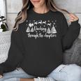 Christmas Book Lover Santa Dashing Through One More Chapter Unisex Sweatshirt