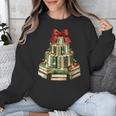 Christmas Book Tree Coquette Bow Xmas Reading Librarian Girl Unisex Sweatshirt Christmas Book Tree Coquette Bow Xmas Reading Librarian Girl Unisex Sweatshirt