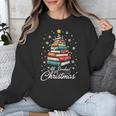 Christmas Book Tree Shirt Book Lover Librarian All Booked For Christmas Women's Christmas Book Lover Librarian Unisex Sweatshirt