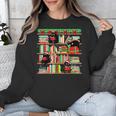 Christmas Cat Santa Bookshelves Book Lover Reader Unisex Sweatshirt