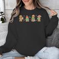 Christmas Library Gingerbread Man Books Lover Bookish Unisex Sweatshirt