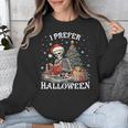 Christmas Outfit I Prefer Halloween Book Reading Skeleton Unisex Sweatshirt
