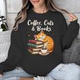 Coffee Cats & Books Lover For Women & Girls Coffee Unisex Sweatshirt