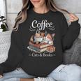Coffee Cats And Books Cozy Calico Reader Love Cute Cat Unisex Sweatshirt