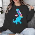 Cool Dinosaur Books Art For Men Women Libarian Book Lover Unisex Sweatshirt