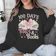 Coquette 100 Days Of Bows Books Reading 100th Day Of School Unisex Sweatshirt