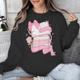 Coquette Reading Book Lover Pink Bow Bookish Mom & Daughter Unisex Sweatshirt