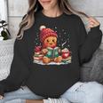 Cozy Gingerbread Christmas Reading Book Xmas Snowflakes Fall Unisex Sweatshirt Cozy Gingerbread Christmas Reading Book Xmas Snowflakes Fall Unisex Sweatshirt