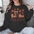 Cozy Season Autumn Leaves Books Pumpkins Fall Halloween Unisex Sweatshirt