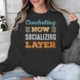 Crocheting Now Minimal Socializing Introvert Vintage Unisex Sweatshirt Crocheting Now Minimal Socializing Introvert Vintage Unisex Sweatshirt