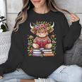 Cute Baby Highland Cow With Reading Book Bookworm Unisex Sweatshirt Cute Baby Highland Cow With Reading Book Bookworm Unisex Sweatshirt