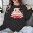 Cute Books And Coffee Crochet Valentines Day Tee For Couples Unisex Sweatshirt