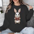 Cute Bookworm Bunny Reading For Kids And Teachers Unisex Sweatshirt