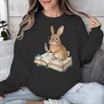 Cute Bunny Reading Book Glasses Bookworm Unisex Sweatshirt Cute Bunny Reading Book Glasses Bookworm Unisex Sweatshirt